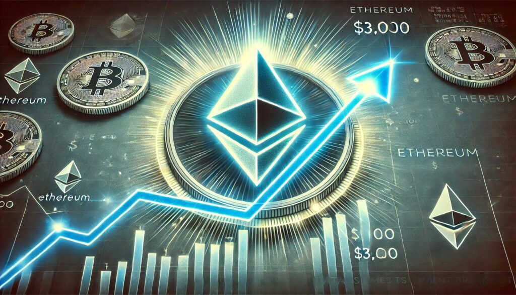 Dall·e 2024 09 13 23.23.26 A Feature Image For An Article Titled Ethereum Eth Eyes 3000 Data Sugges.jpeg