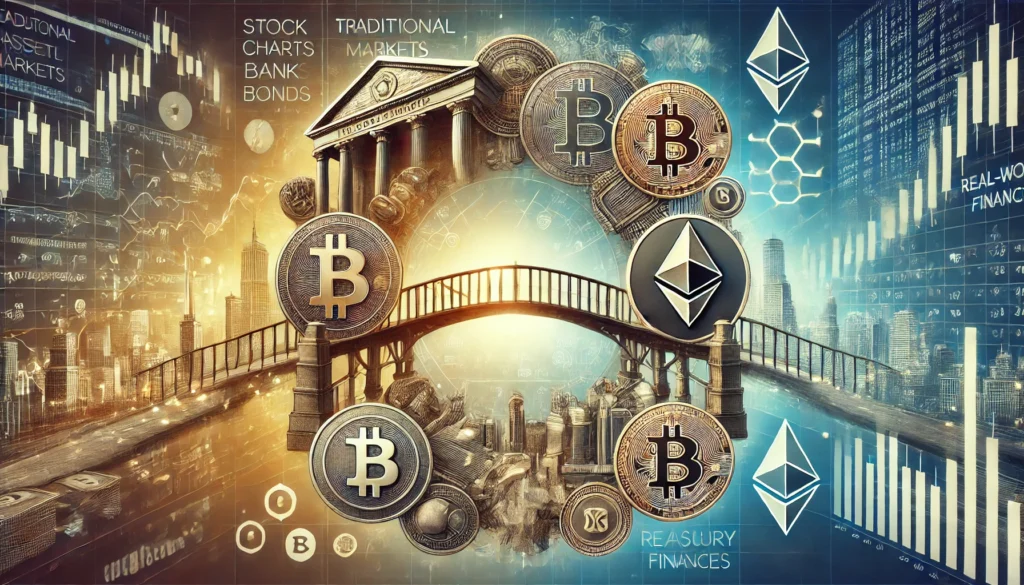 An Image Illustrating Bridging Traditional And Web3 Financial Markets Through Real World Asset Token.webp