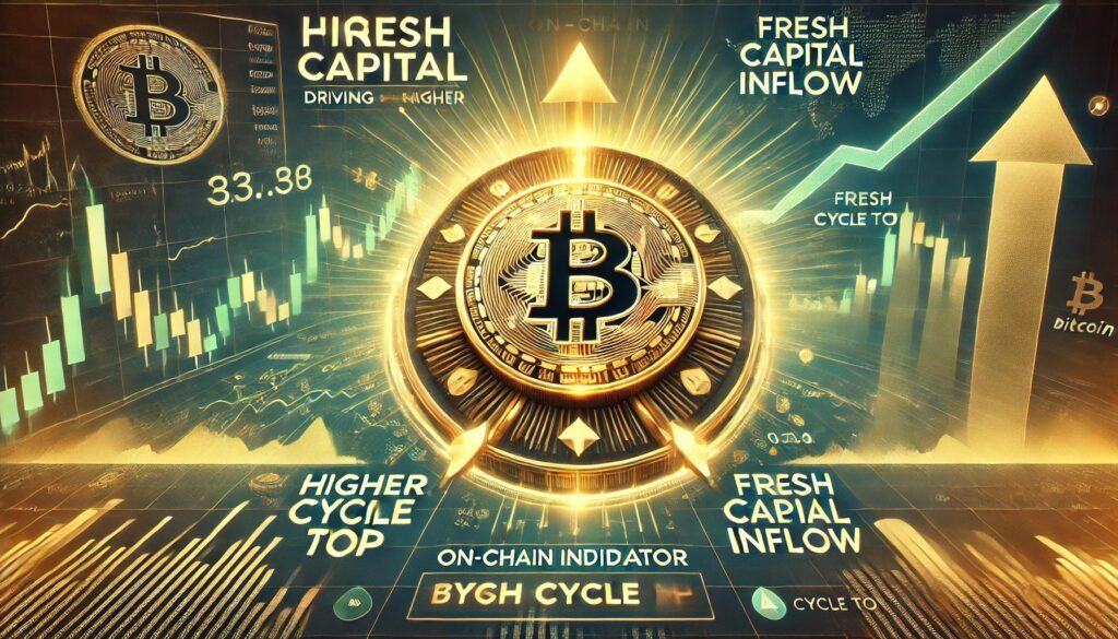 Dall·e 2024 12 05 10.50.50 A Financial Themed Image Showcasing Fresh Capital Driving Bitcoin Higher.jpeg