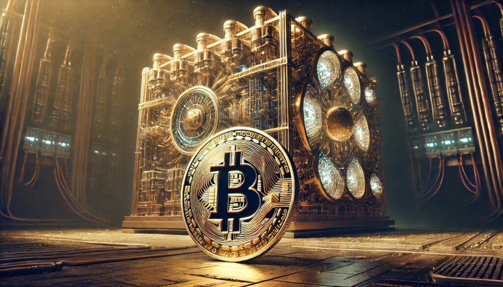 Dall·e 2024 12 10 10.33.36 A Digital Artwork Depicting A Bitcoin In The Foreground Represented By A.jpeg