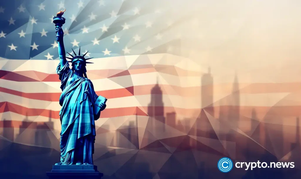 Crypto News Usa Flag New York Blurry Blockchain Background Low Poly Style04.webp.webp