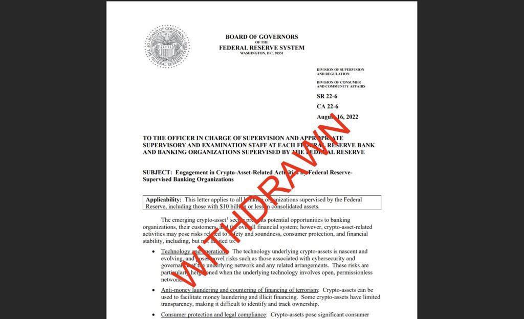 Federal reserve withdraws crypto rules for banks.jpg