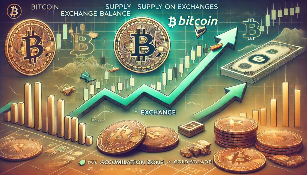 Dall·e 2025 05 02 22.15.28 a financial themed image showing bitcoin btc supply on exchanges continui.jpeg