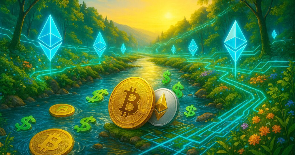 Crypto ETF entries have reached $ 7.5 billion while Bitcoin fatigue while Ethereum accelerates Bitcoin ethereum inflow .jpg