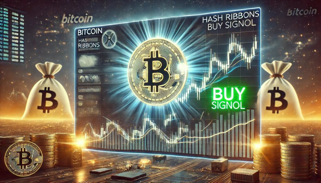 Dall·e 2025 06 05 05.31.46 a wide digital illustration showing bitcoins hash ribbons indicator flash.jpeg