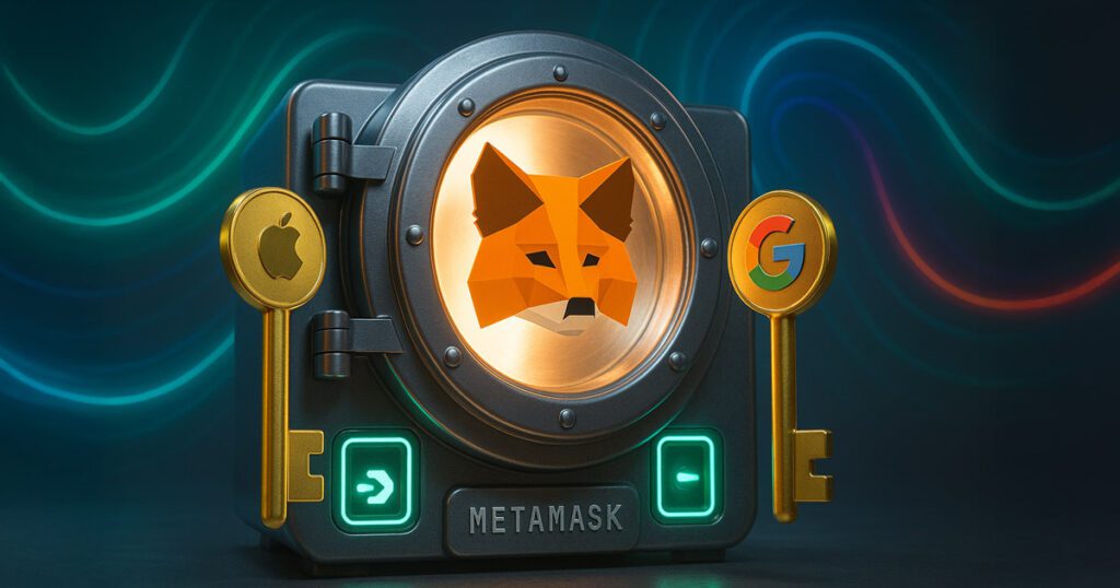 Metamask launches the social connection functionality using Google and Apple Accounts for access to the portfolio Metamask social login.jpg