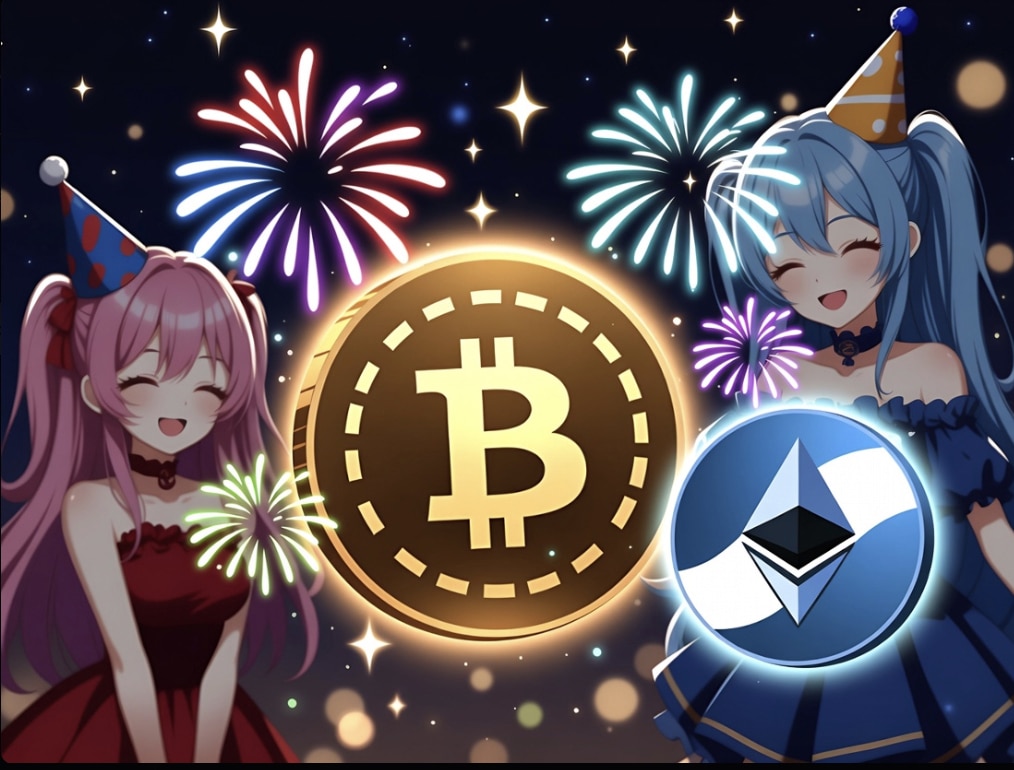 BTC USD holds 87,000 this new year, ETH just a little below 3,000