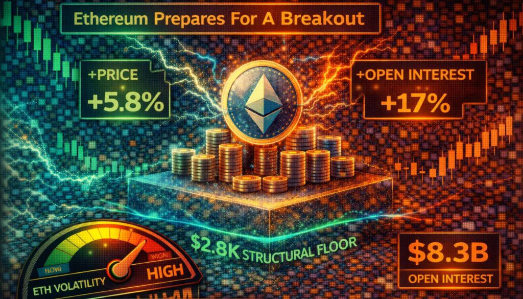 Ethereum Prepares for a Breakout: Price and Open Interest Signal Impending Volatility