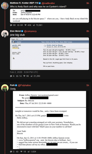 Jeffrey Epstein was a sicko. But who are “Andy Back”, “genjix” and more? *